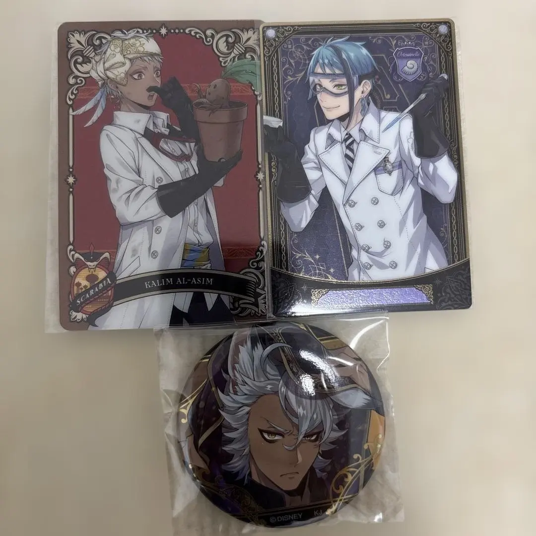 Thumbnail of Twisted Wonderland Kalim, Jade, Jack pinback buttons, card set