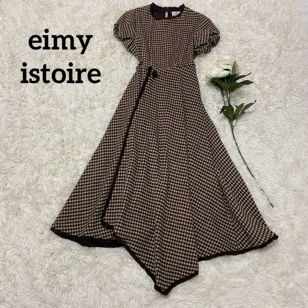 Thumbnail of eimy istoire Short Sleeve Asymmetrical Long Dress - Check