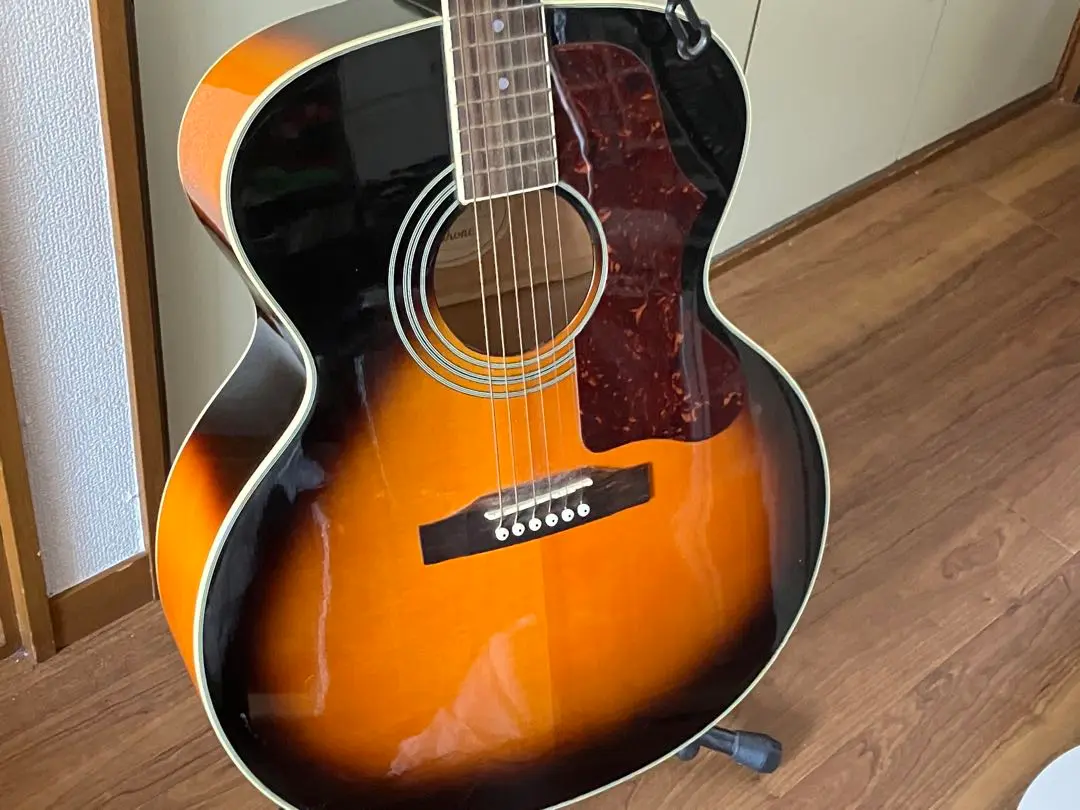 エピフォン　格安！EJ-200    アコギ　Martin弦交換済み　現状！ Epiphone / J-200EC Studio Black (EJ-200SCE) エピフォン