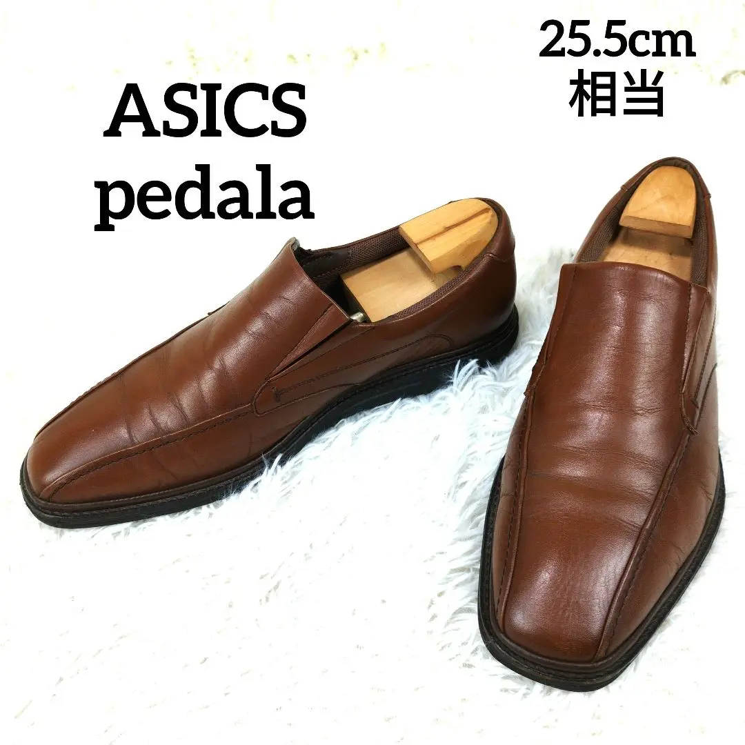 未使用品 アシックス ペダラ ウォーキングシューズ スリッポン サイドゴア 茶 ペダラ メンズ 3E（スリッポン）｜ASICS WALKING（アシックス