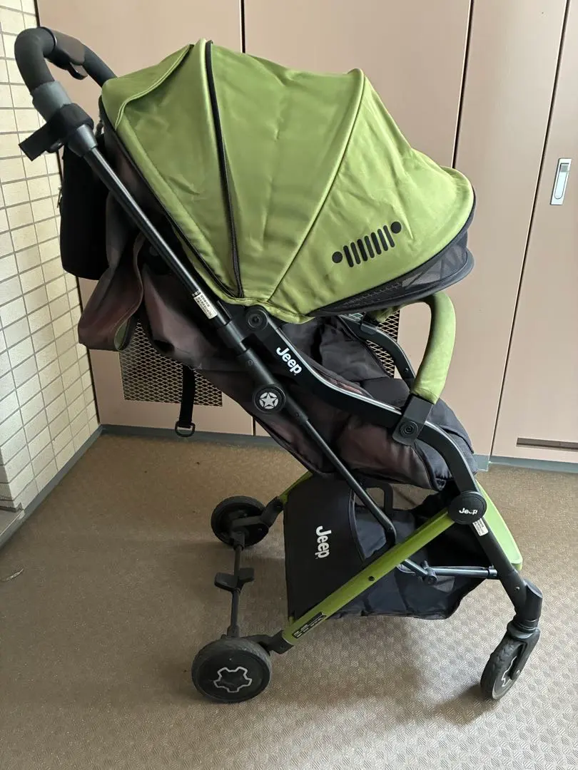 Jeep ベビーカー オリーブグリーン ミッキーマルチカバー付き ベビーカー b型 ジープ アドベンチャー + フロントバーセット