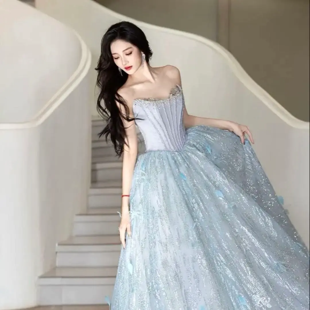 Thumbnail of Luxurious and high-quality colored dress with gorgeous bejeweled embellishments ✨ Perfect for weddings, pre-wedding photoshoots, and outfit changes.