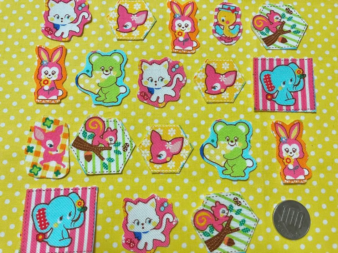 Thumbnail of Fabric stickers, handmade, cute retro animals