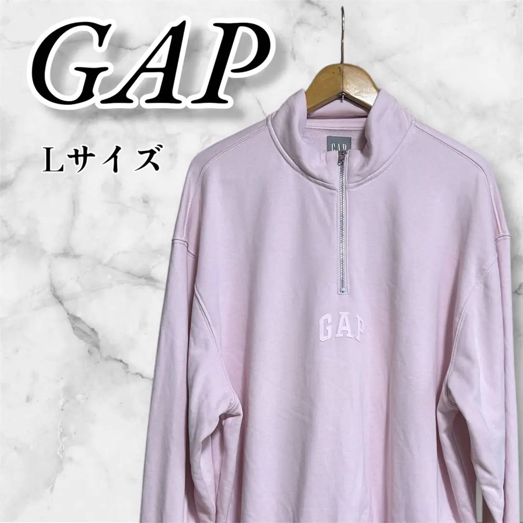 ま*ぴ様 GAP ハーフジップトレーナー　ピンク　L size ま*ぴ様 GAP ハーフジップトレーナーピンクL size