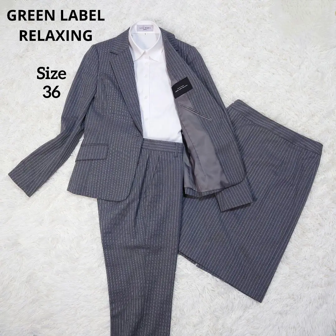 green label relaxingグレー パンツスーツ上下 シングルボタン 楽天市場】レディース グリーンレーベルリラクシング