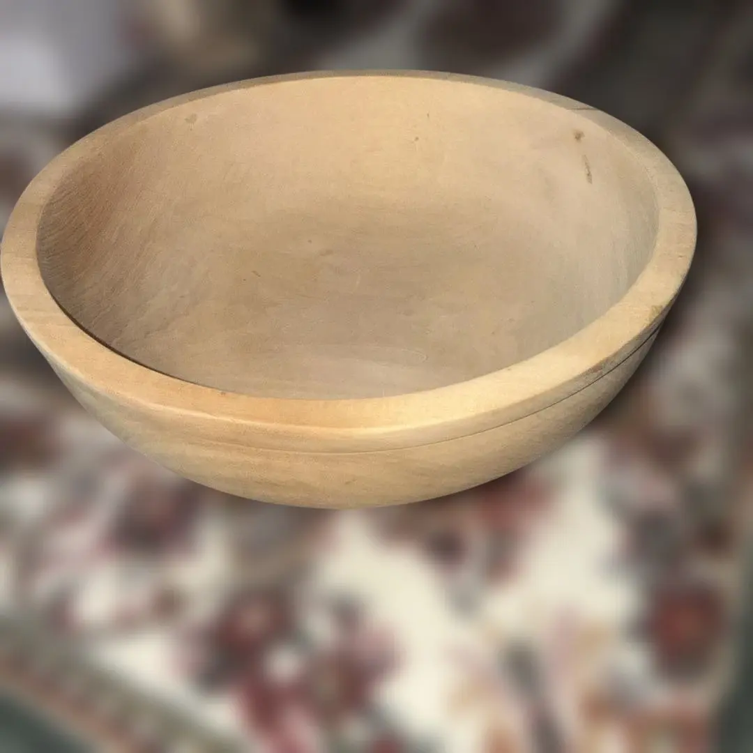 Thumbnail of Natural solid wood kneading bowl, unused, on sale
