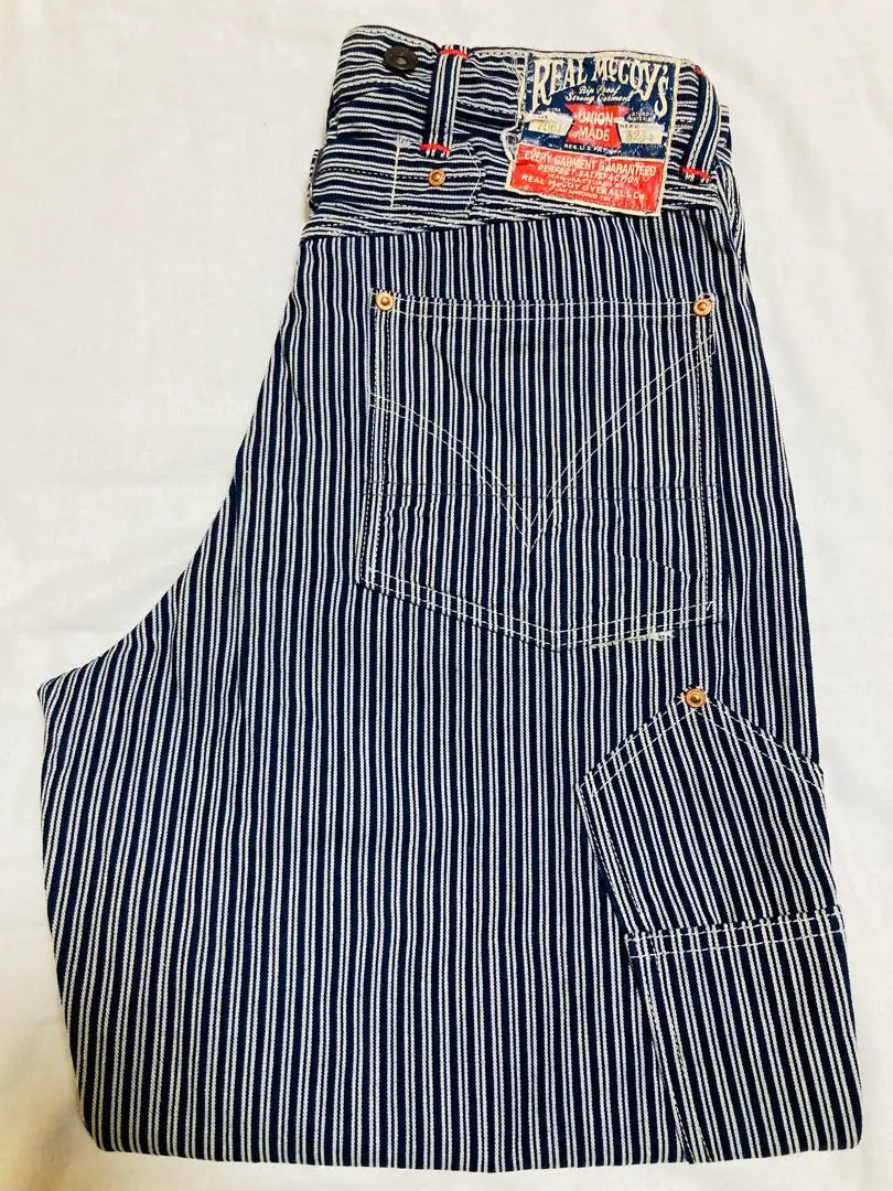 リアルマッコイズ ヒッコリーストライプワークパンツ W36L34 REAL McCOYS】リアルマッコイズ ヒッコリーストライプ ワーク