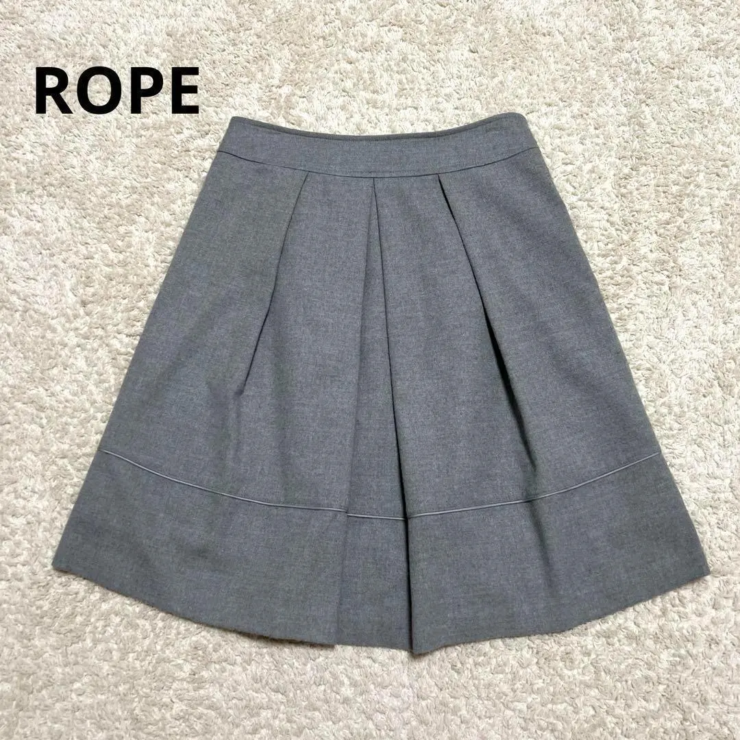 Thumbnail of ROPE Pleated Skirt Flare Office Knee Length Gray Brushed