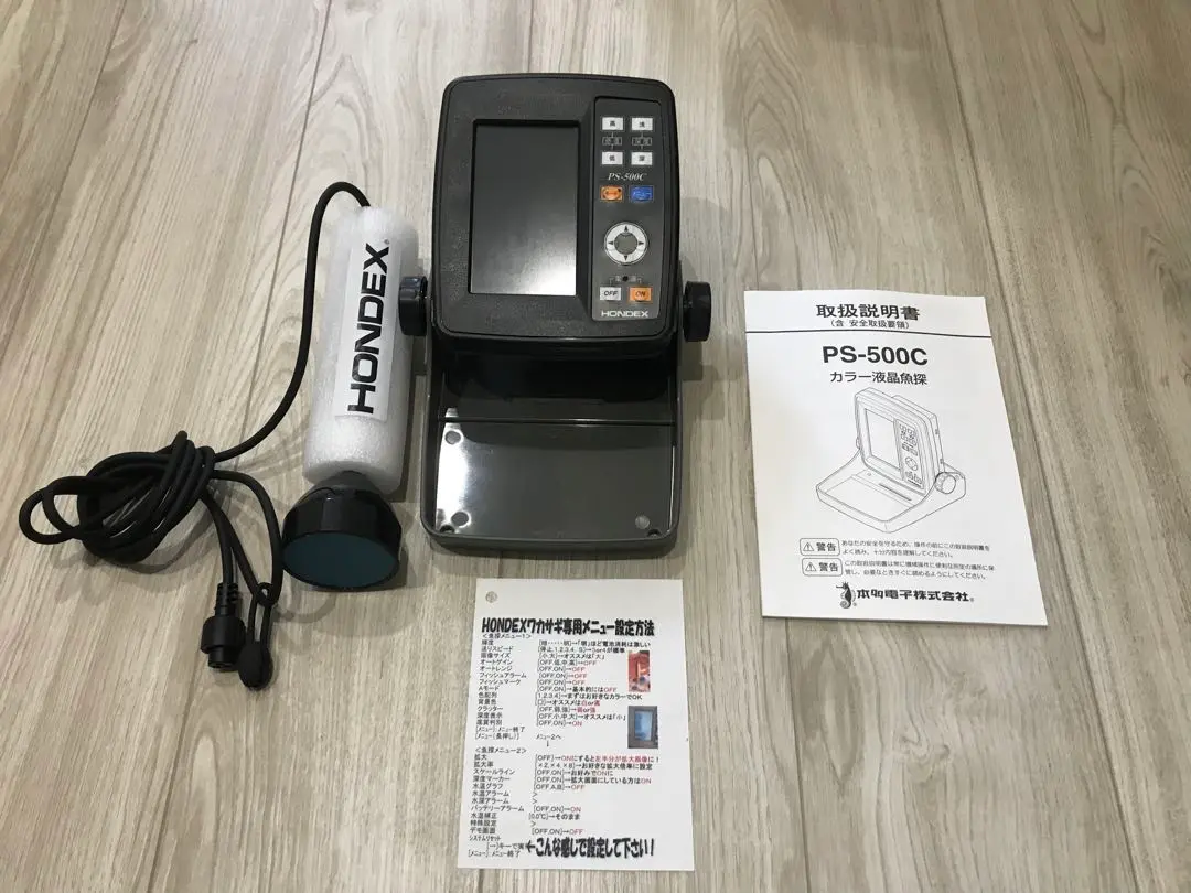 ホンデックスPC500Cワカサギパック 4.3型ワイドカラー液晶魚探 ワカサギパック 100W・200KHz 単周波