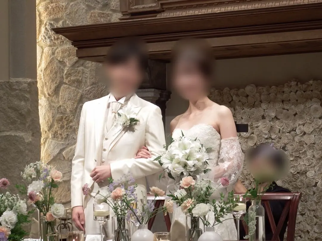 Thumbnail of Artificial flowers wedding bouquet and boutonniere