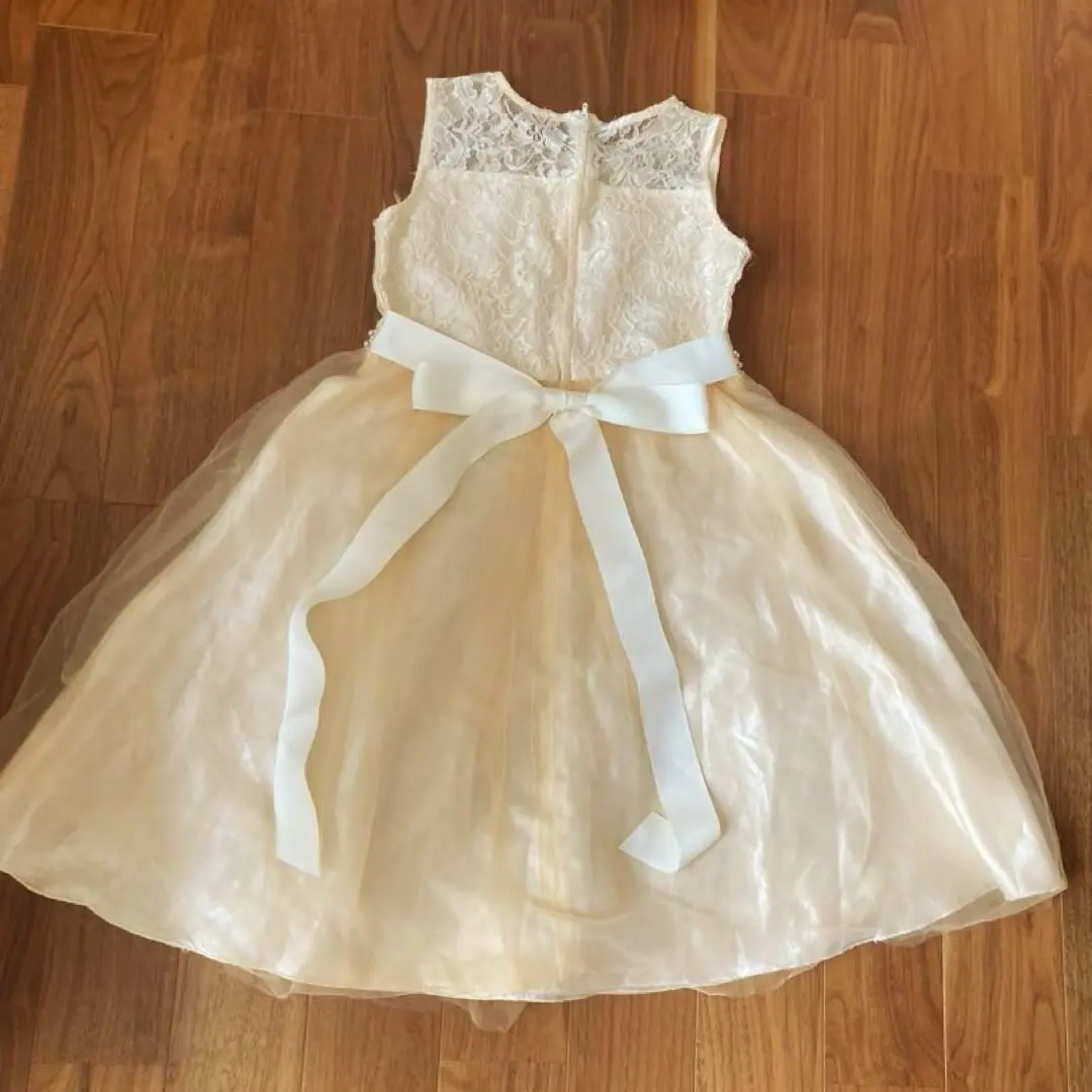 Thumbnail of 【Catherine Cottage】Lace & Tulle Dress with Pearls - Orange Ivory