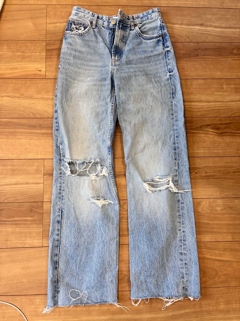 Thumbnail of ZARA Light Blue Denim with Distressing