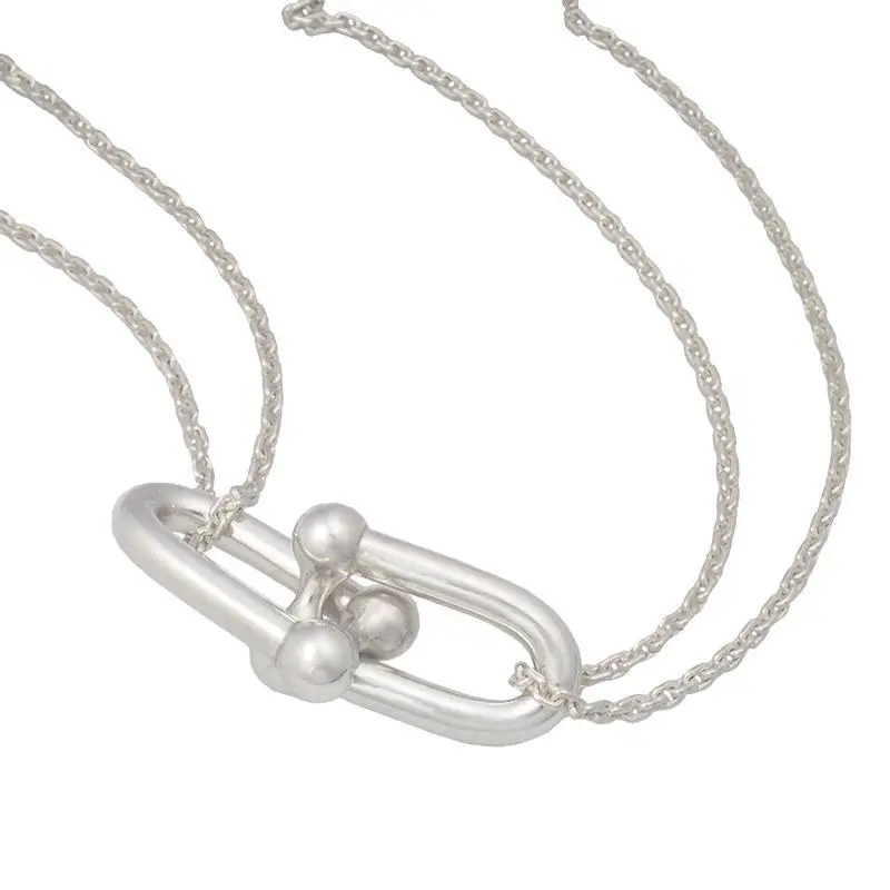 極美品✨ 箱✨ ティファニー ネックレス ダブルリンク ラージ AG925 Tiffany & Co. - ティファニー ハードウェア ラージ ダブル