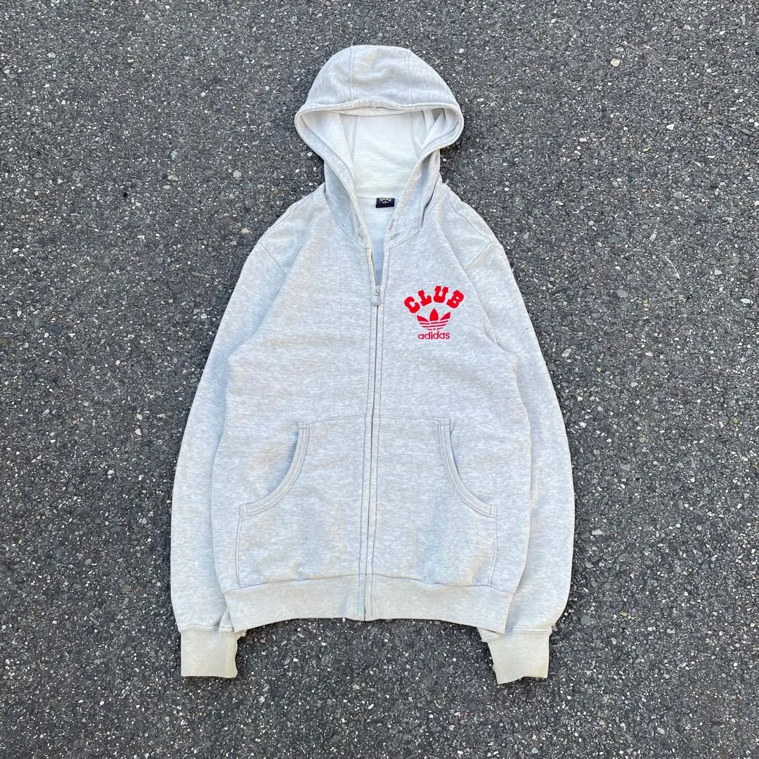 Thumbnail of 80s Adidas Zip Hoodie, Made by Descente, Gray, Vintage