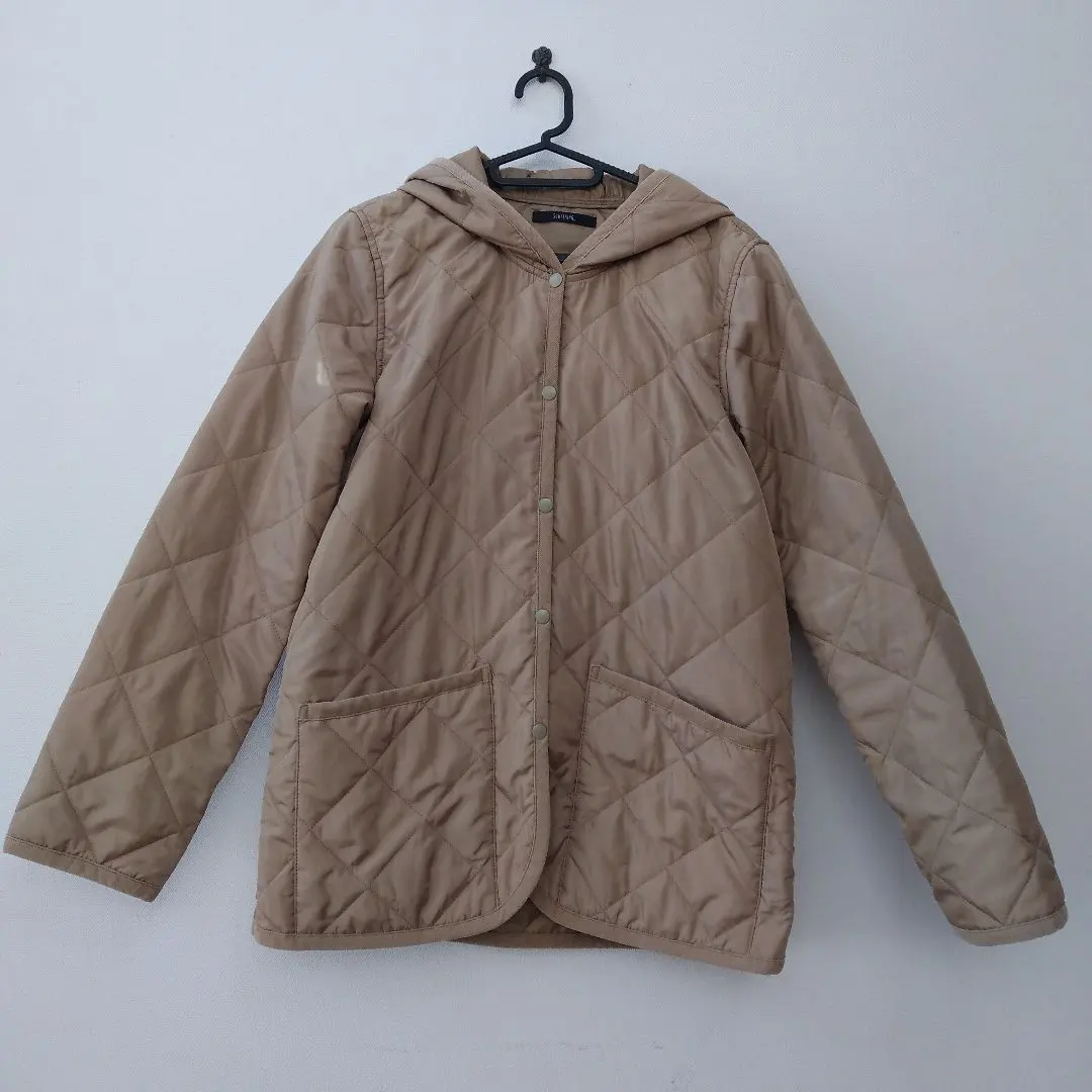 Thumbnail of Something Beige Quilted Jacket with Hood