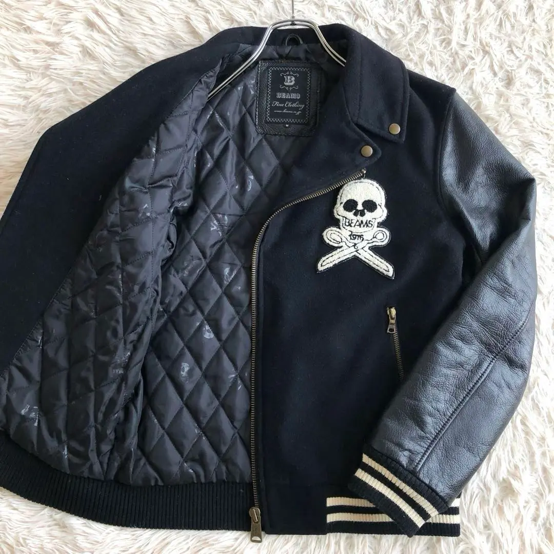 BEAMS スカル刺繍サテンジャケット リバーシブル Lサイズ 美中古 2025年最新】ビームス スカル スカジャンの人気アイテム - メルカリ