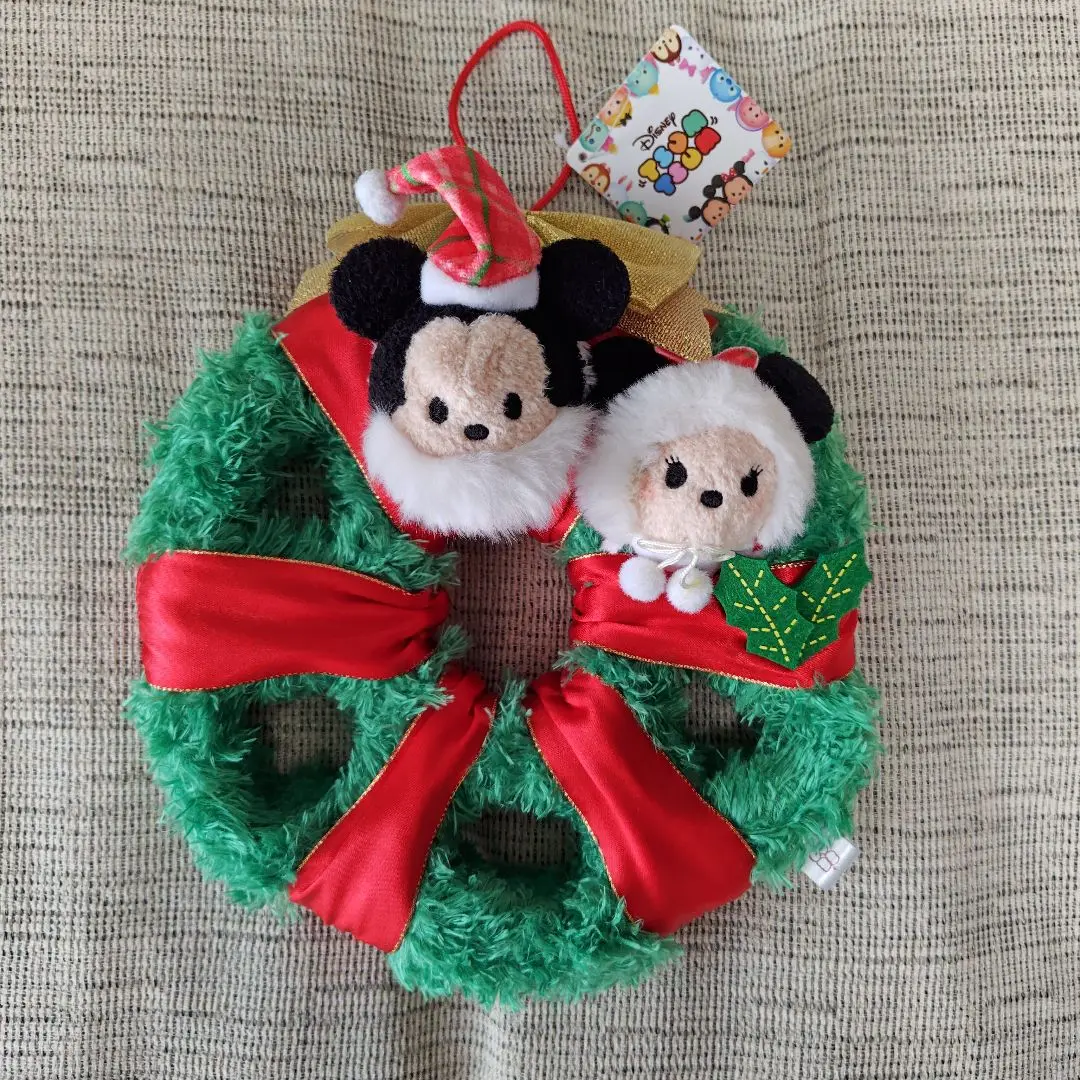ディズニーストア ツムツム クリスマスリース ぬいぐるみ クリスマスリース入り☆クリスマスツムツム(TSUMTSUM)ぬいぐるみ