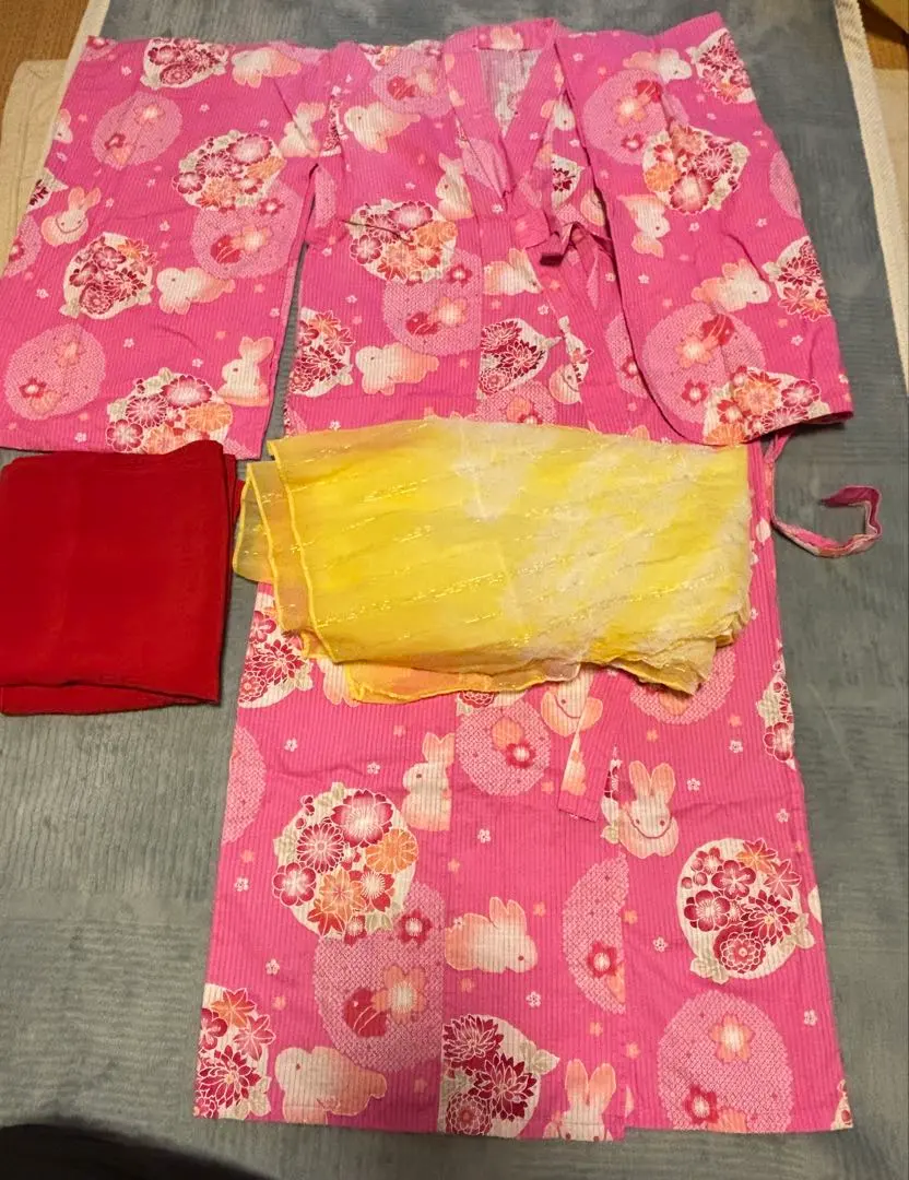 Thumbnail of Pink Floral Kimono Set 105cm