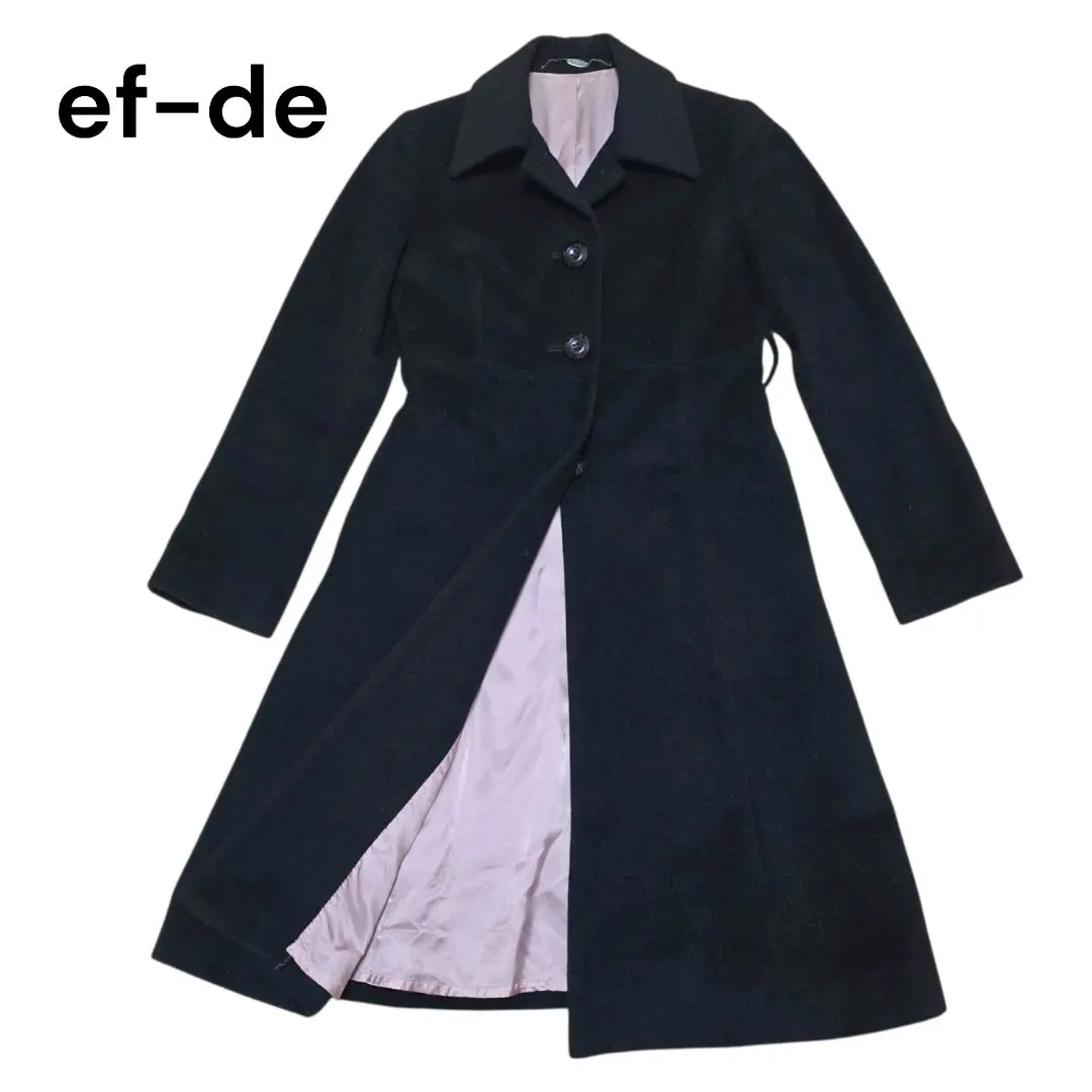 ef-de 艾芙黛 切斯特大衣 A字型大衣 安哥拉羊毛大衣 黑色 的縮圖