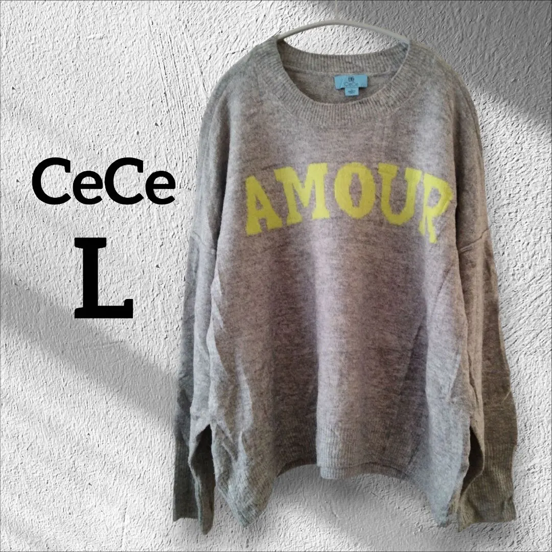 Thumbnail of ✨Only one available✨ CeCe AMOUR long-sleeved knit sweater top 【L】 Gray