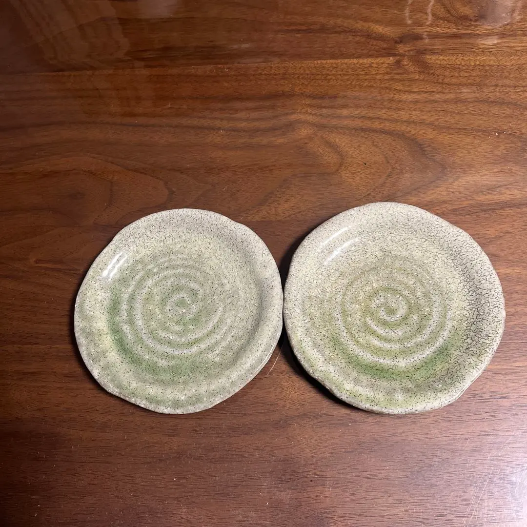 Thumbnail of Set of 2 ceramic spiral patterned plates