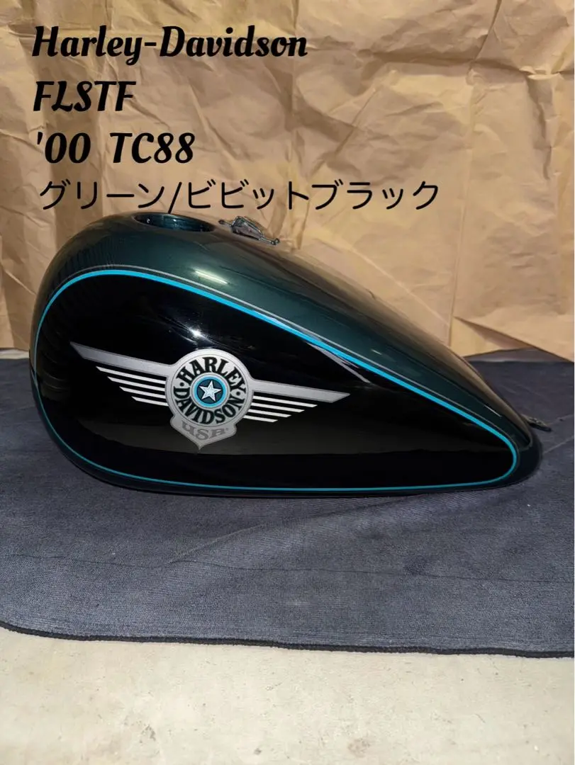 FXD タンク 橙/黒 ハーレー 純正 中古 バイク 部品 エボ