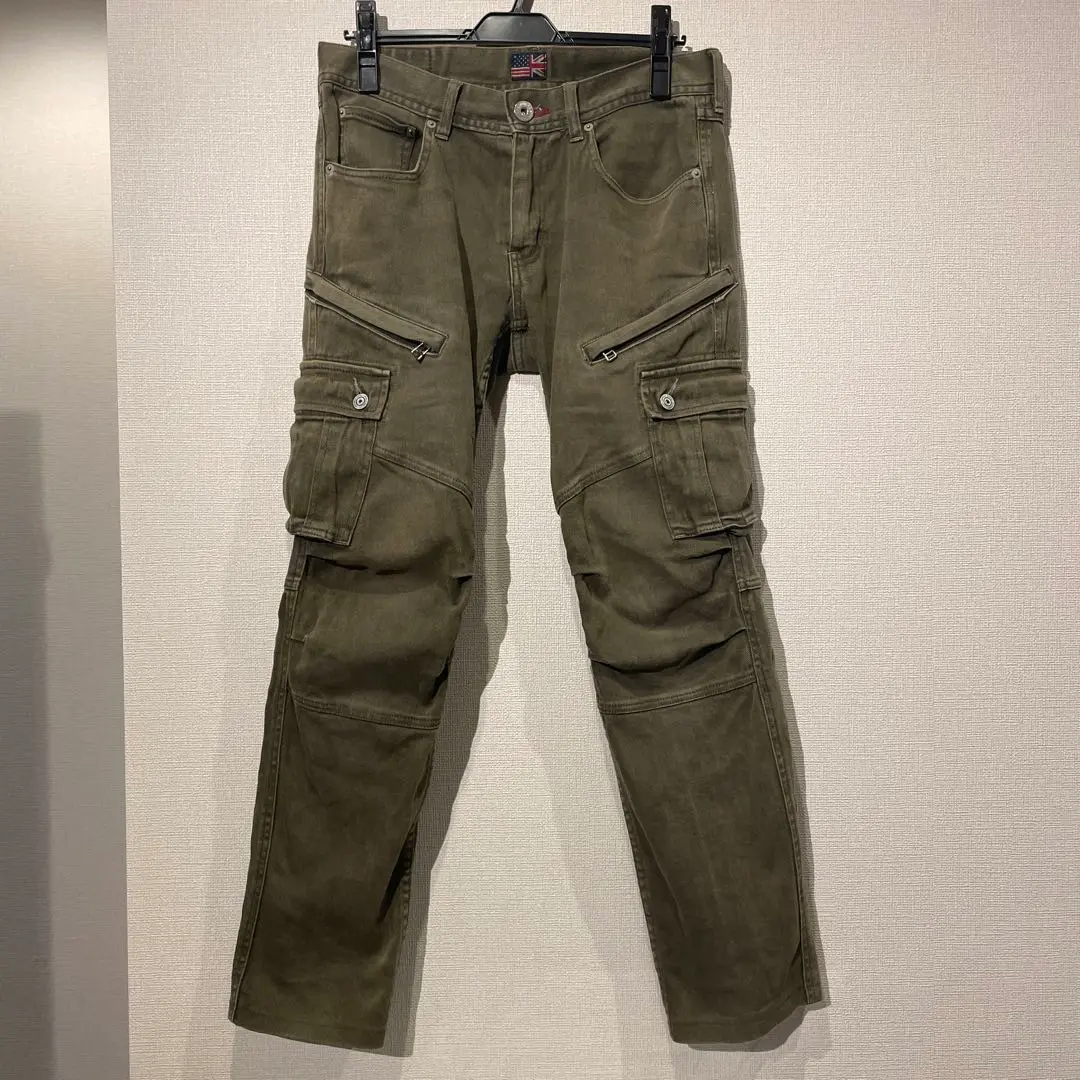 Lyric GYM DENIM 迷彩プリントカーゴパンツ　メンズ Lyric GYM DENIM 迷彩プリントカーゴパンツメンズ