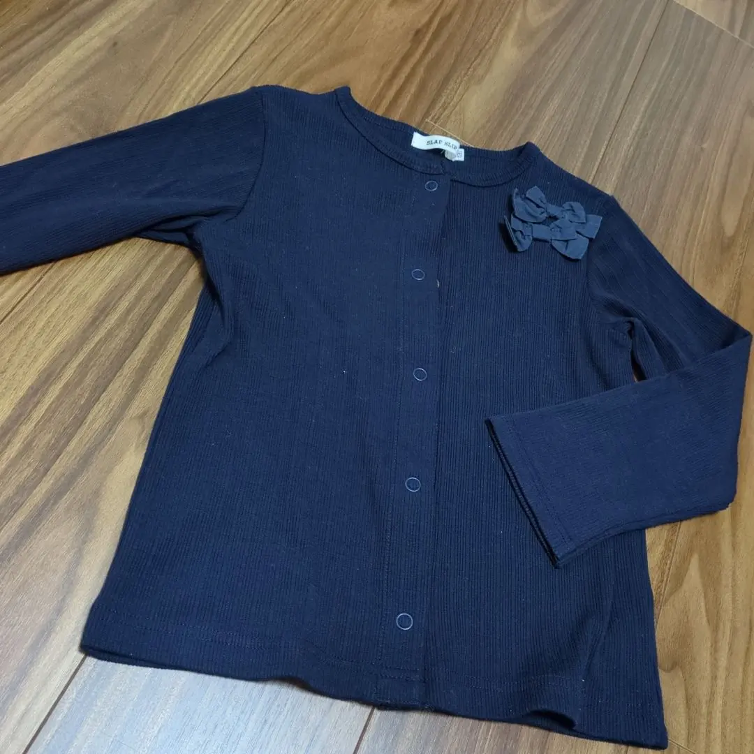 Thumbnail of SLAP SLIP Navy Long Sleeve Cardigan 120cm