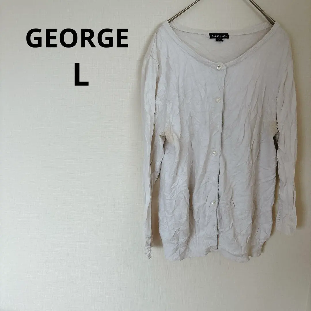 Thumbnail of First come, first served ✨️ GEORGE 【L】White Long Sleeve Cardigan Outerwear Simple