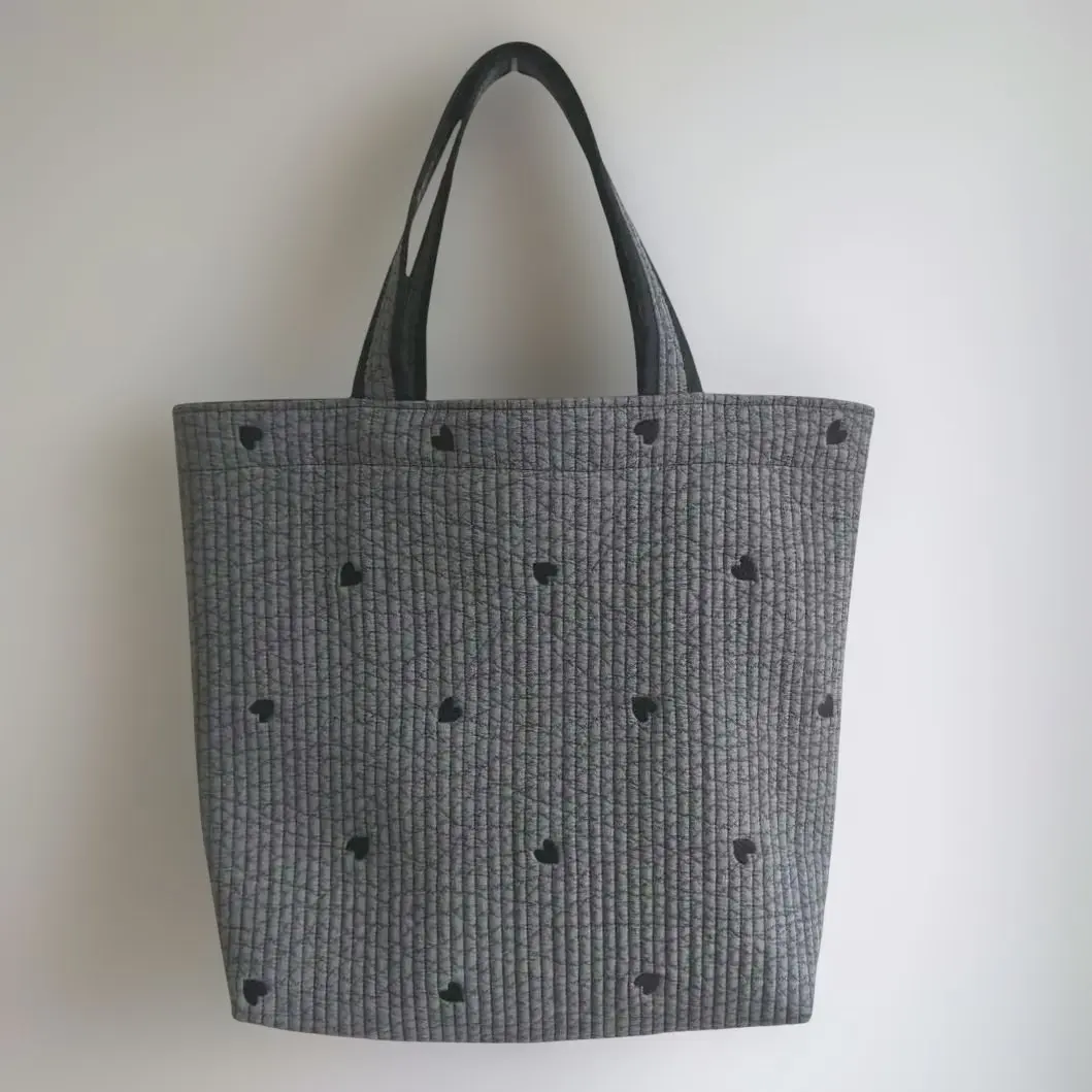 Thumbnail of Finished Product * B-Grade * Nubi Bag TL Size * Gray x Heart Embroidery * Handmade