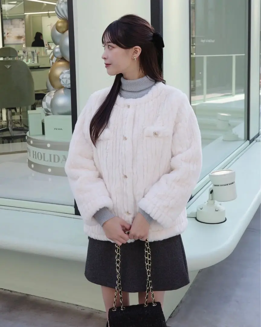 Masion de Lyla メゾンドライラ ノーカラーエコーファーコート ノーカラーエコファーコート – Maison de Lyla