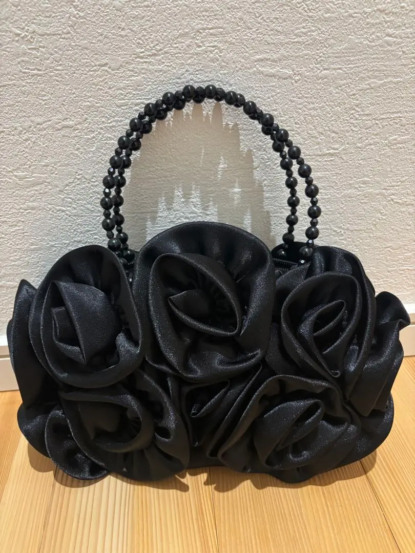 Thumbnail of Black Flower Motif Party Bag Ceremony Black