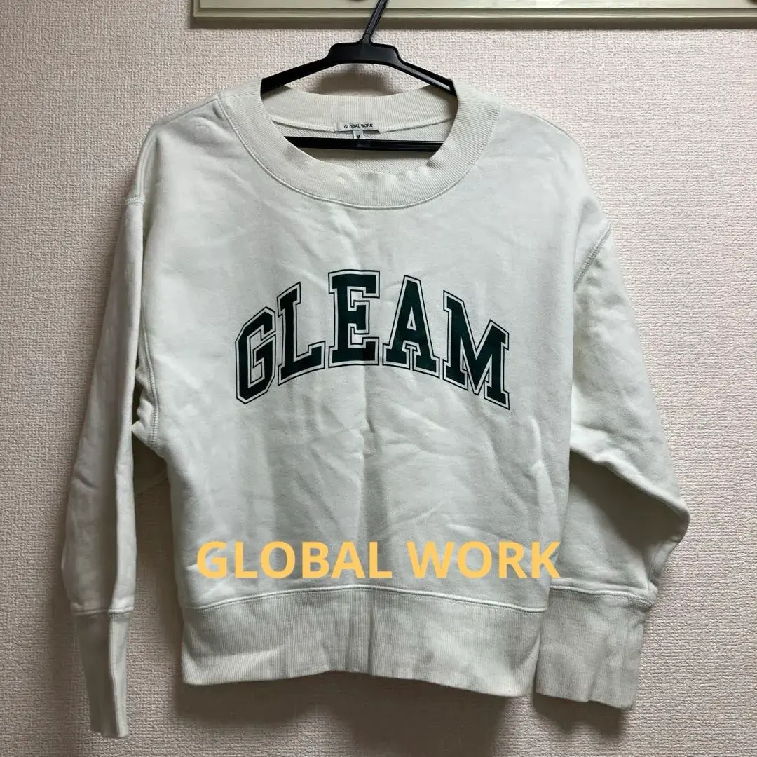 GLOBAL WORK GLEAN 標誌款運動衫 M 碼 米色 的縮圖