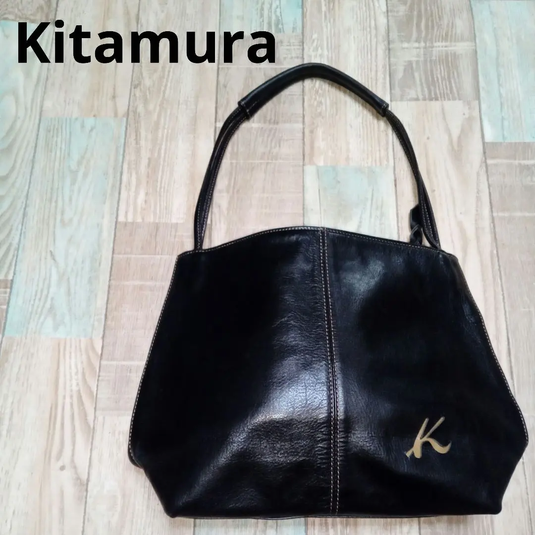Thumbnail of Kitamura tote bag, leather, black, one handle, shoulder bag