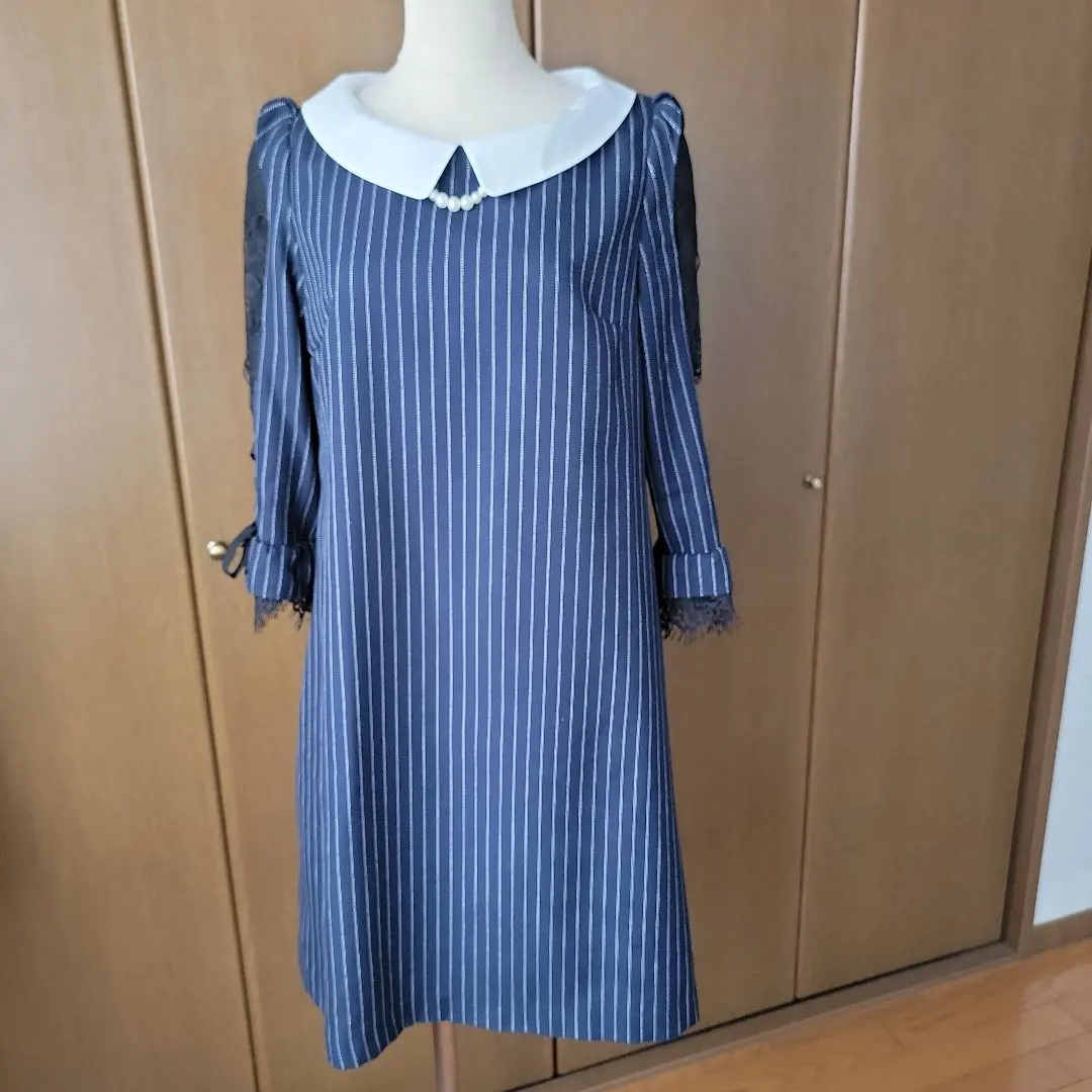 Thumbnail of Exclusive axes femme ☆ Navy striped dress