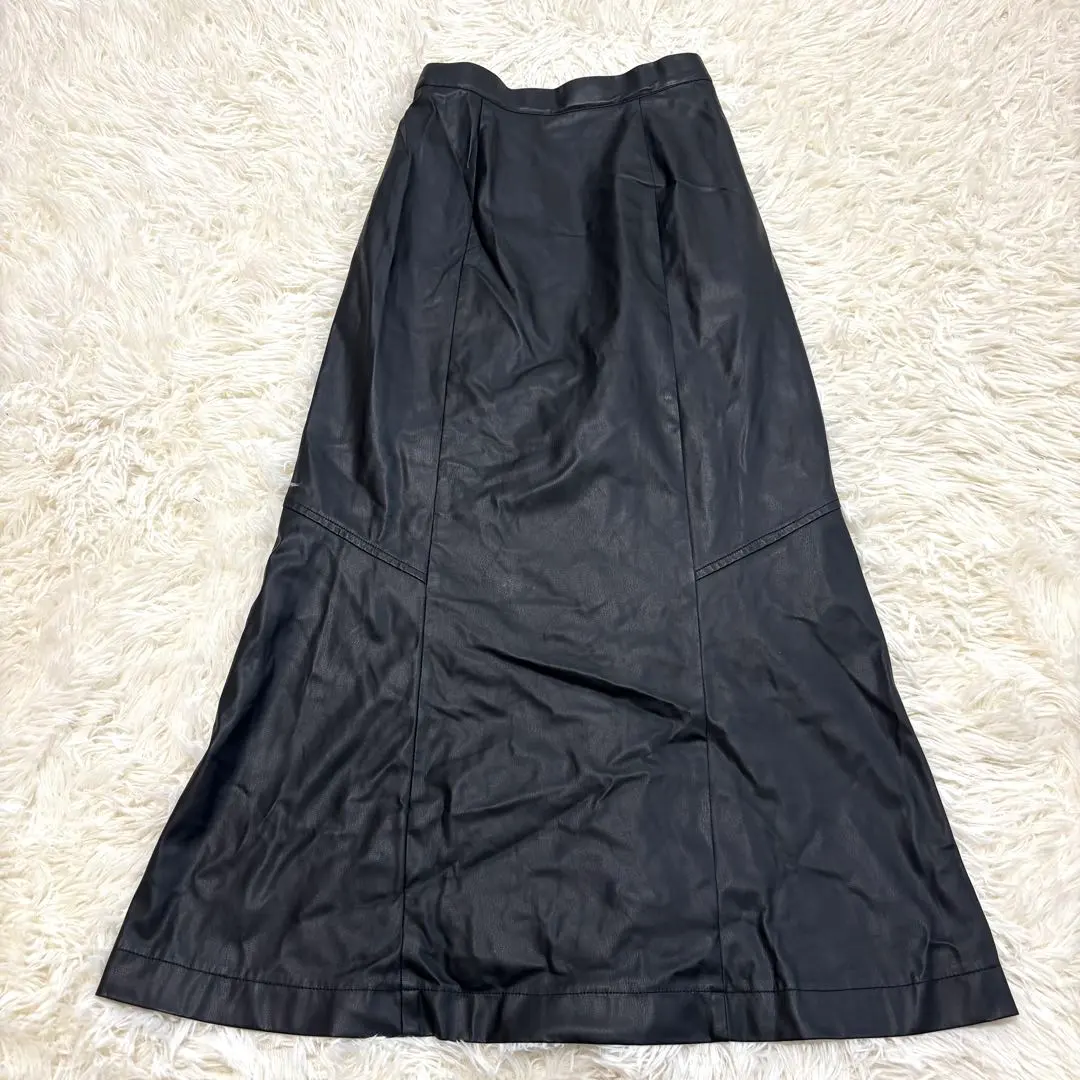 Thumbnail of Excellent condition ✨ Jeanasis leather long skirt, flared, elastic waist, neat casual style