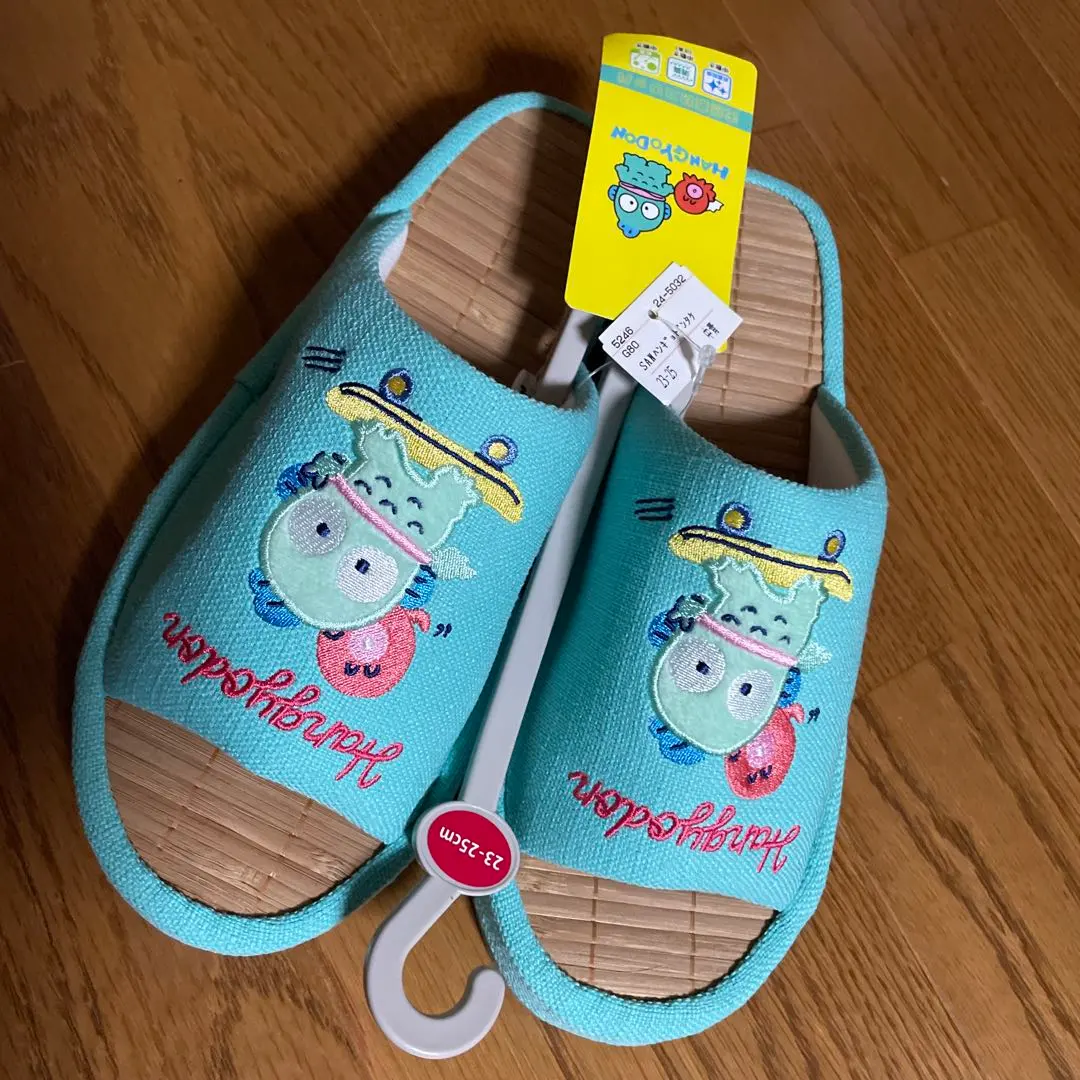 Thumbnail of 【New with Tags】Sanrio Hangyodon Platform Sole Bamboo Natural Material Room Shoes Slippers