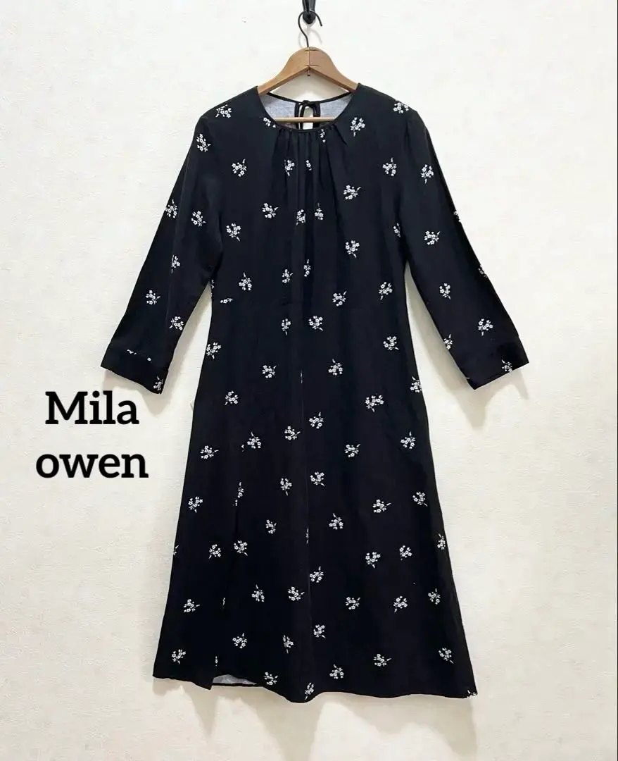 Thumbnail of Mila Owen Floral Black Dress A-line Linen