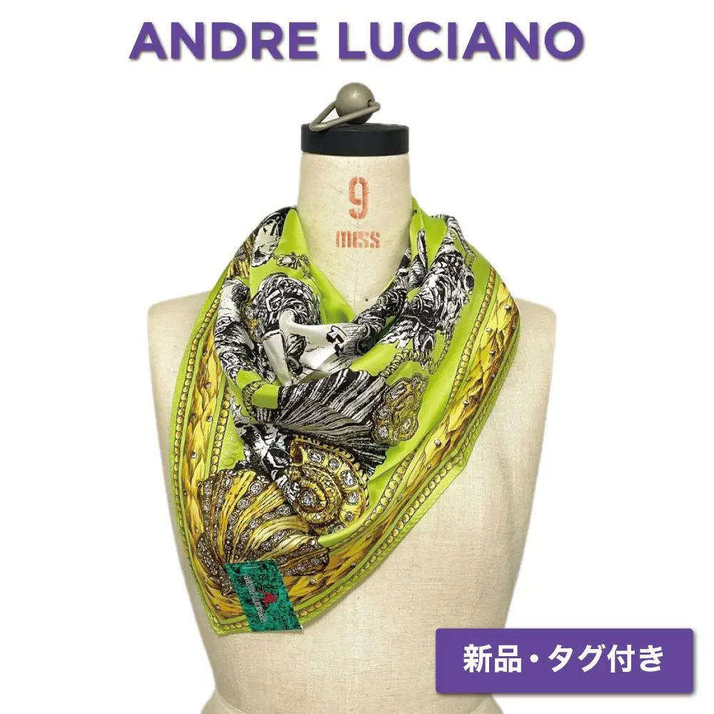ANDRE LUCIANO アンドレルチアーノ シルク大判スカーフ ANDRE LUCIANO アンドレルチアーノ シルク大判スカーフ