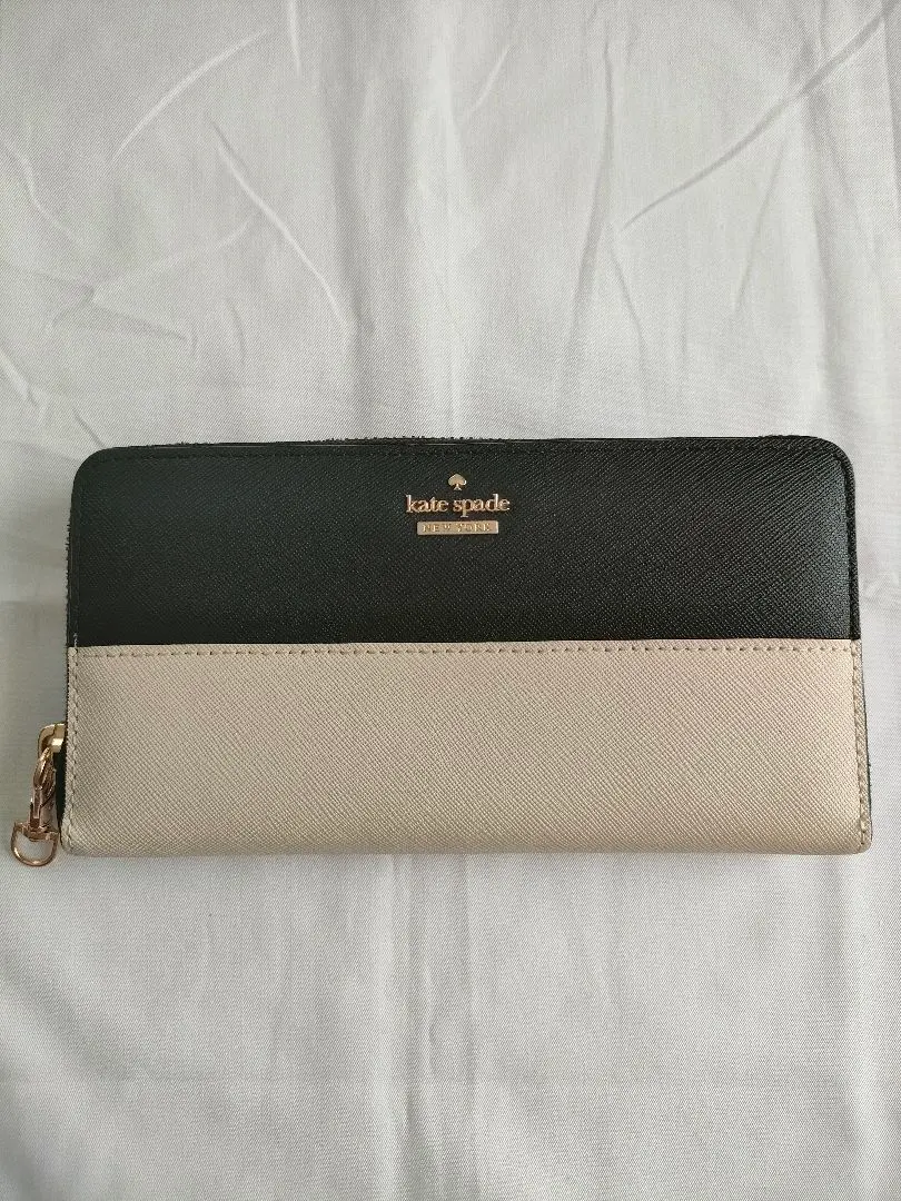 Thumbnail of kate spade long wallet, black and beige