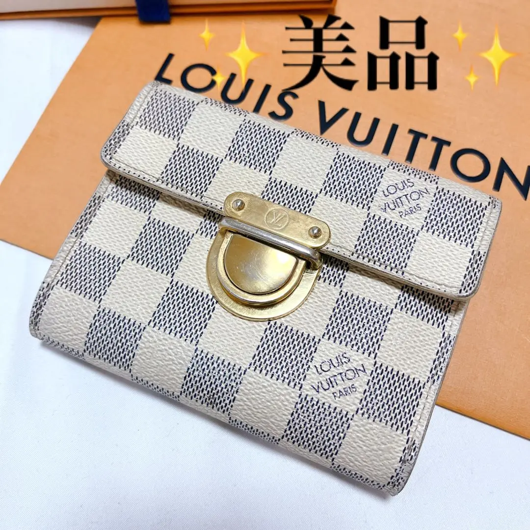ルイヴィトン アズール ポルトフィユ ジョイ 三つ折り財布 ダミエ コアラ系 白 ルイヴィトン アズール ポルトフィユジョイ 三つ折り財布 ダミエ
