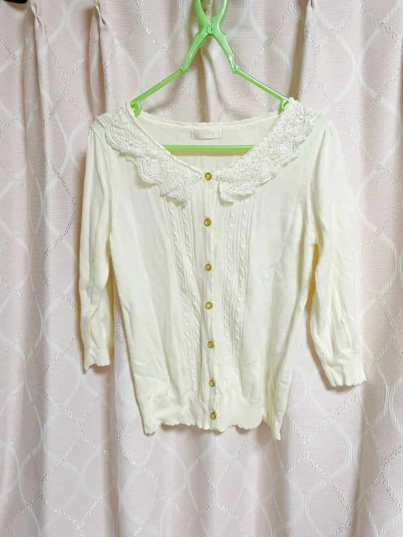 Thumbnail of 【Excellent Condition】May Pretty Acrylic Lace Collar Cardigan - Off White