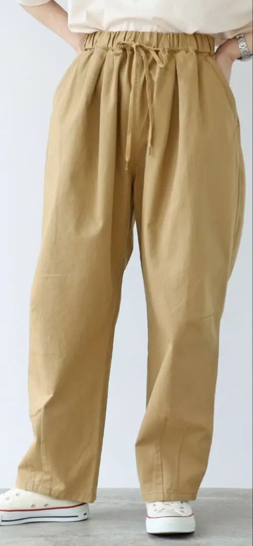 Thumbnail of PAR ICI Cotton Twill Volume Pants, Beige