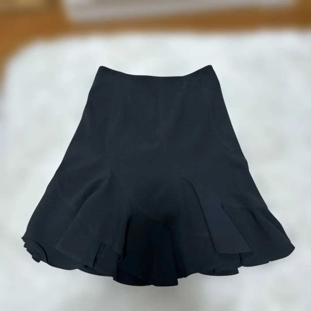 Thumbnail of Etro Black Flare Skirt Knee Length Hem Frill