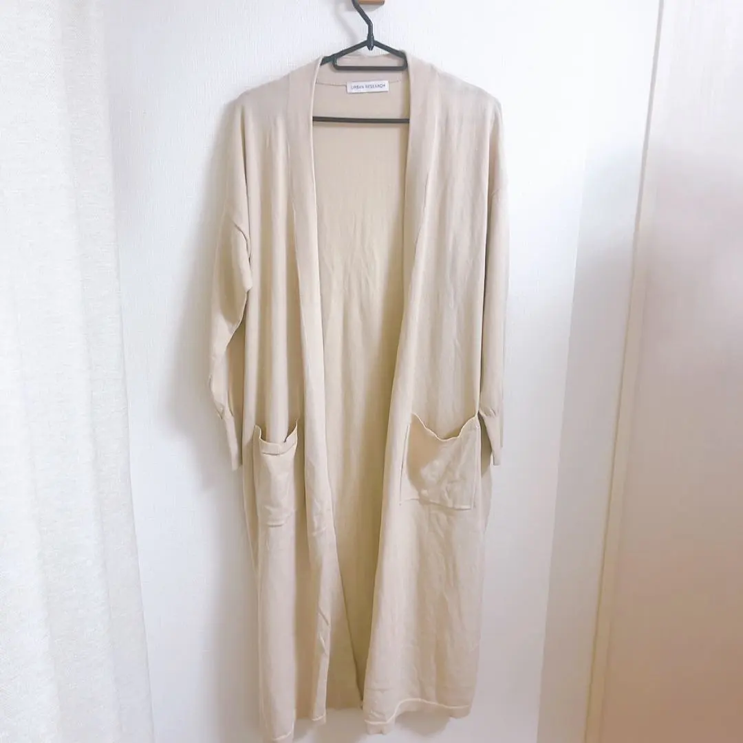 Thumbnail of Urban Research long cardigan, beige, with ribbon, free size