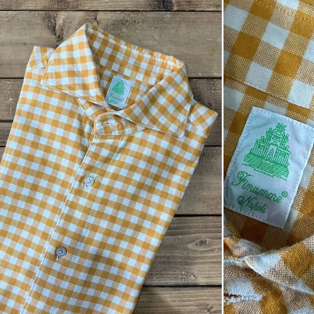 Thumbnail of Finamore Italian-made flannel gingham check shirt
