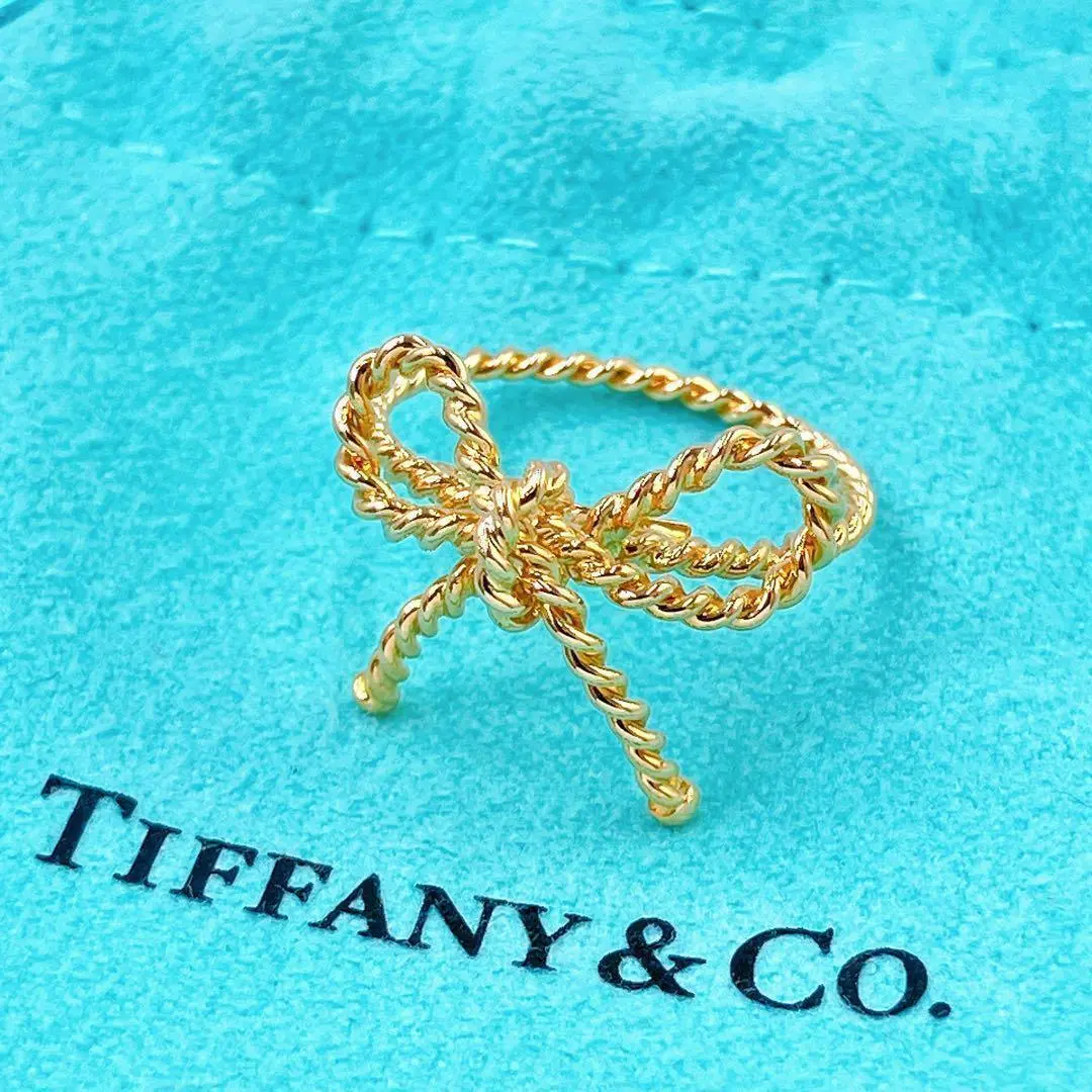 ティファニー ツイスト コンビ リボン ブローチ シルバー K14 fl7 Tiffany & Co. - 新品仕上げ済 極美品 ティファニー K14 コンビ