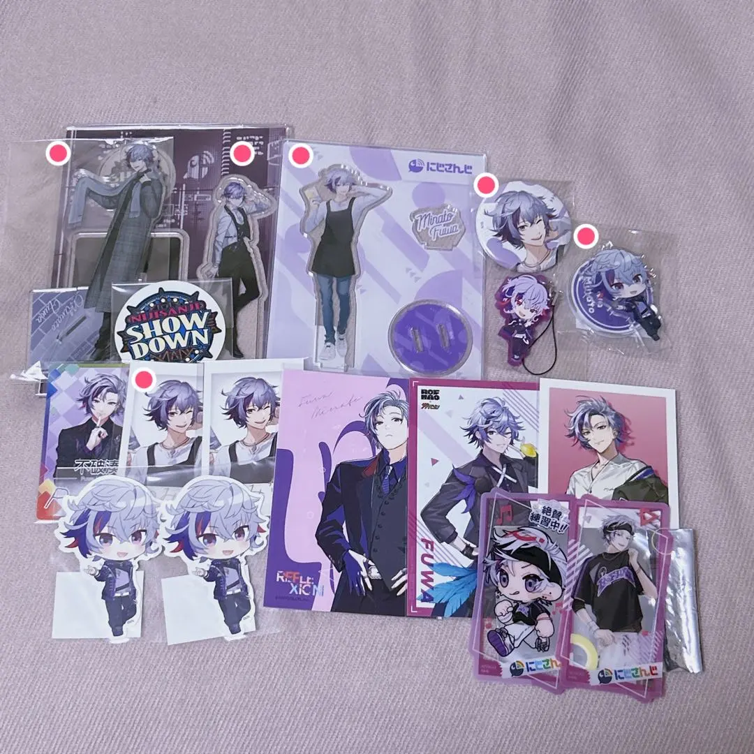 Thumbnail of Nijisanji Minato Fuwa acrylic stand, stickers, photos, photo cards, bundle