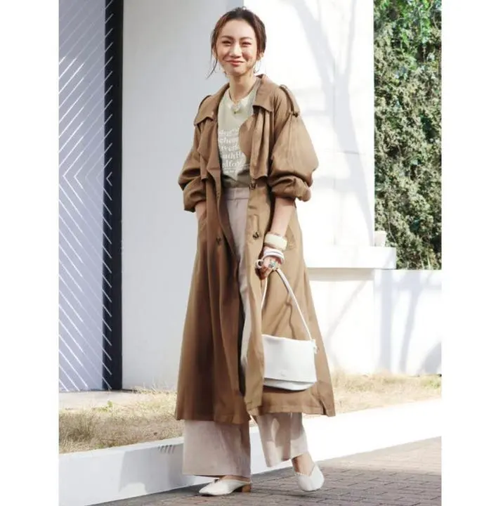Thumbnail of Ungrid Loose Long Trench Coat - Camel