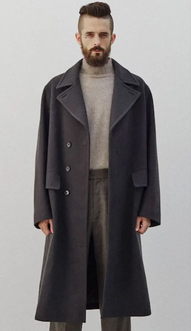 【美品】LIDNM/Super140s OFFICERCOAT チャコール,M 2025年最新】lidnm super140s officer coatの人気アイテム